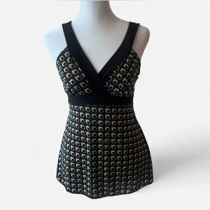 Y2K inspired Patterned Sleeveless Top